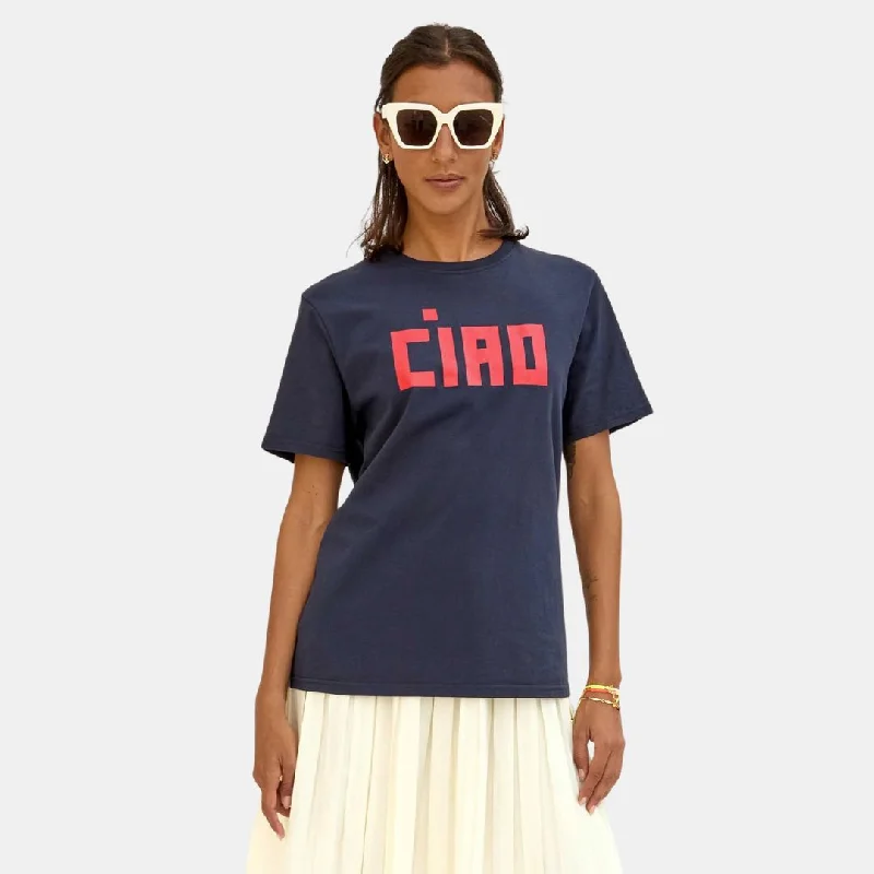 "Ciao" Original Tee (Navy) Zippered Buttoned Snapped