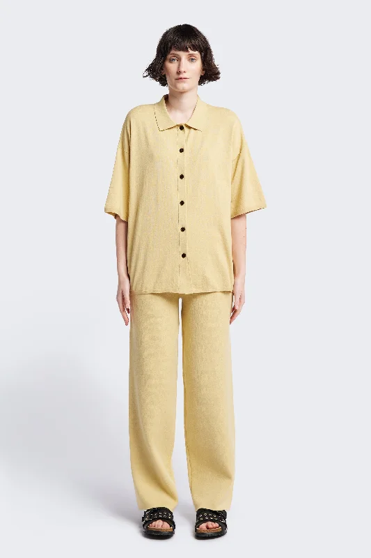 Escalade Knit Shirt Butter V-Neck T-Shirt Long Sleeve Cotton
