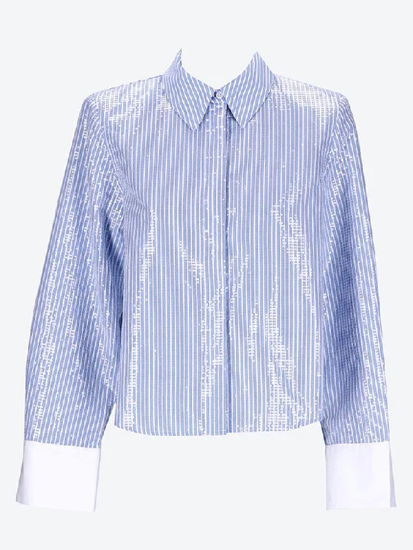 Giuliano sequin shirt Mesh Canvas Denim