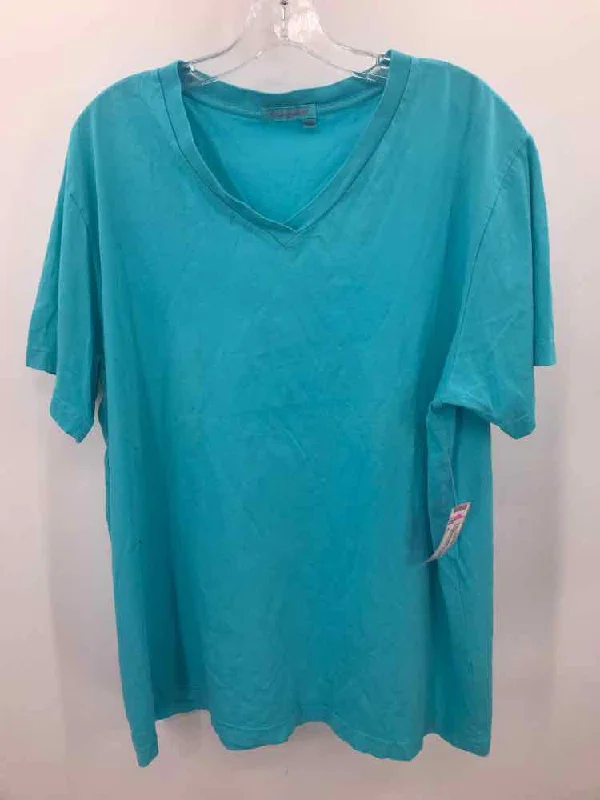 Pre-Owned Fresh Produce Blue Size XL Cotton T-shirt Cashmere Blend Cotton Blend Poly Blend