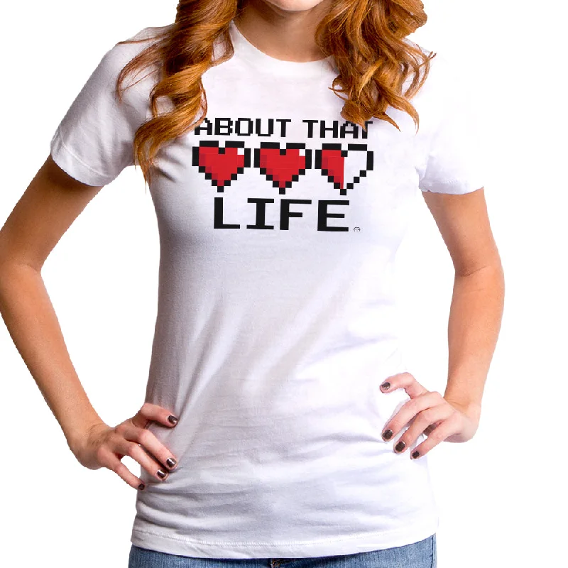 About That Life Women's T-Shirt Spandex Blend Rayon Blend Denim Blend