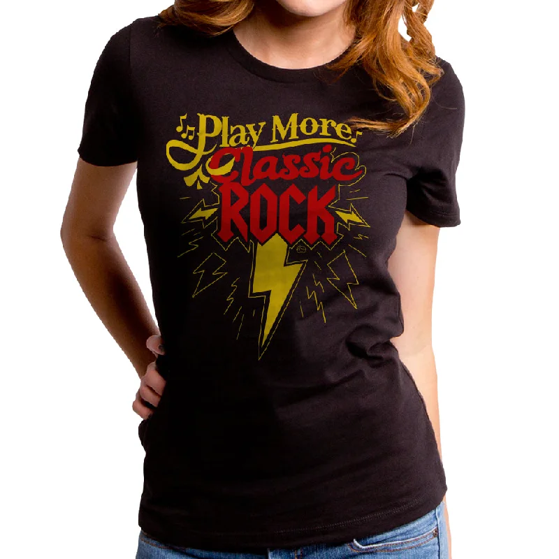 Play More Classic Rock Women's T-Shirt Rayon Velvet Corduroy