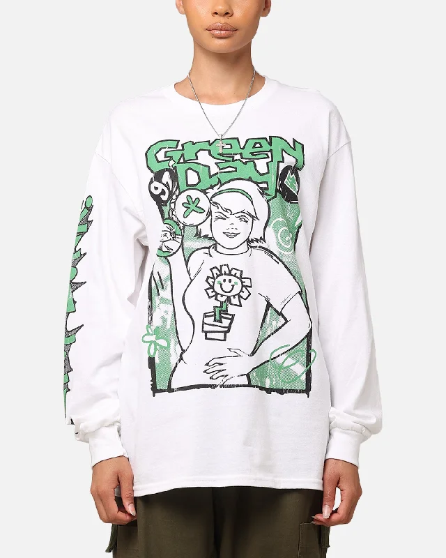 Green Day Kerplunk Long Sleeve T-Shirt White Chenille Fabric Brocade Fabric Lace Fabric