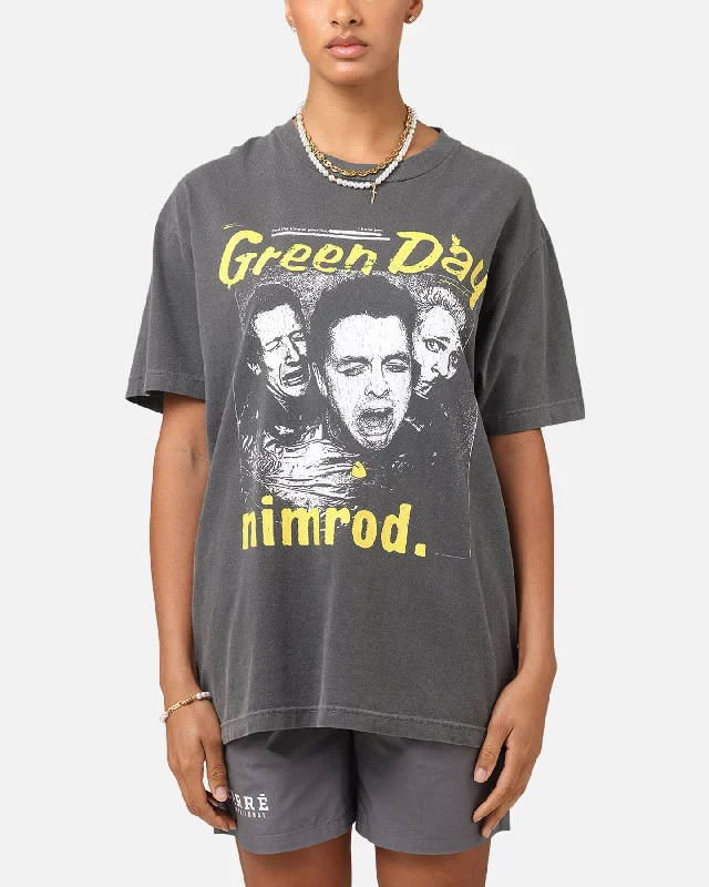 Green Day Nimrod Vintage T-Shirt Faded Black Spandex Blend Rayon Blend Denim Blend