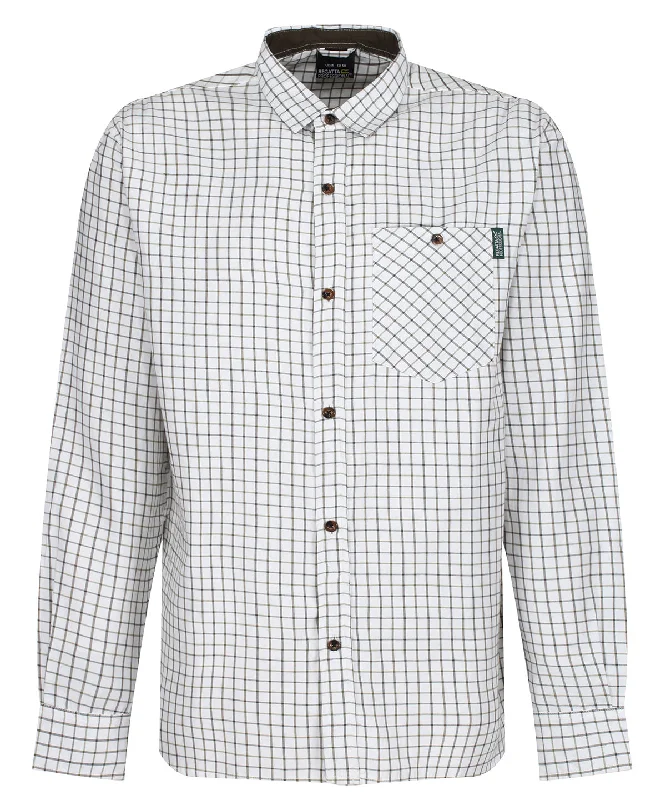 Green - Tattersall check shirt Hooded Caped Shawl Collar