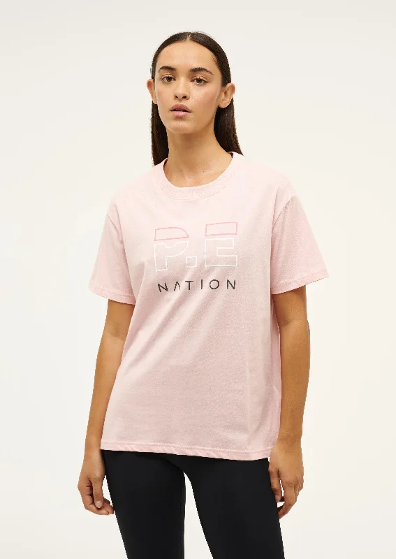 HEADS UP TEE IN CRYSTAL ROSE Nylon Fabric Polyester Fabric Spandex Fabric