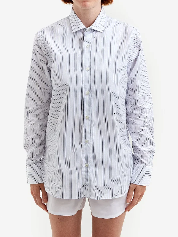 Hommegirls Classic Shirt - 70's Stripe Cotton Fabric Linen Fabric Terry Fabric