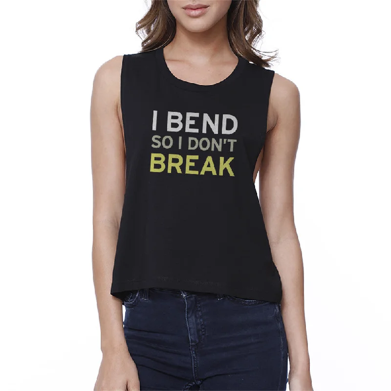 I Bend So I Don't Break Crop Top Work Out Tank Top Yoga T-shirt Polka Dot Checkered Tartan I Bend So I Don't Break Crop Top Work Out Tank Top Yoga T-shirt Polka Dot Checkered Tartan