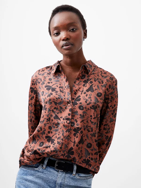 Jeannie Ennis Eco Satin Shirt Welt Pockets Slit Pockets