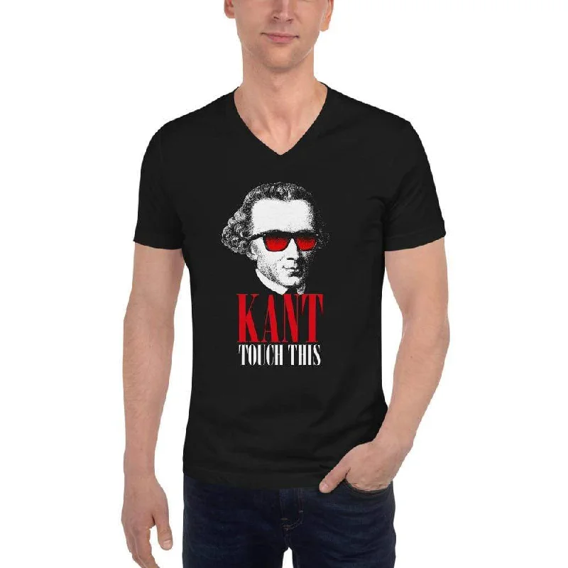 Kant touch this - Unisex V-Neck T-Shirt Zippered Buttoned Snapped