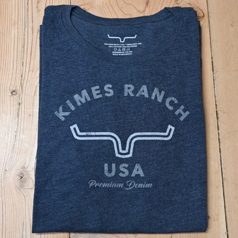 Kimes Ranch Arch Tees in Vintage Navy Graphic T-Shirt Round Neck Polyester