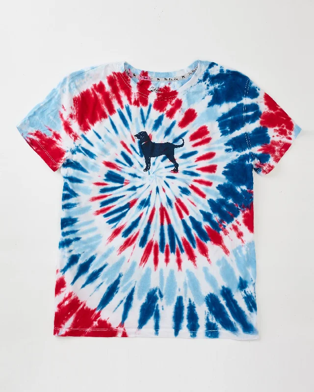 Ladies Liberty Tie Dye Shortsleeve Tee Polka Dot Checkered Tartan
