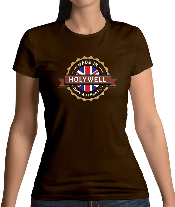 Made In Holywell 100% Authentic Womens T-Shirt Terry Blend Velvet Blend Canvas Blend Made In Holywell 100% Authentic Womens T-Shirt Terry Blend Velvet Blend Canvas Blend