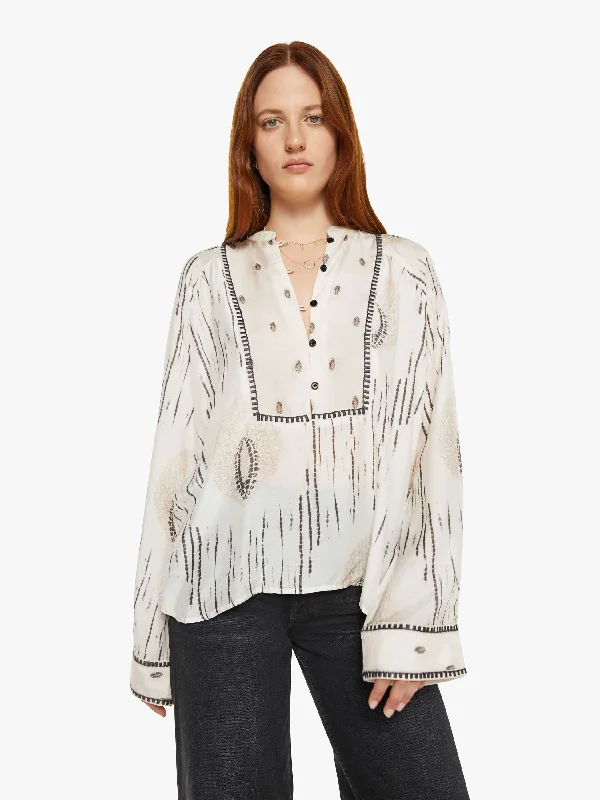 Maria Cher Josephine Shirt - Ecru Terry Blend Velvet Blend Canvas Blend