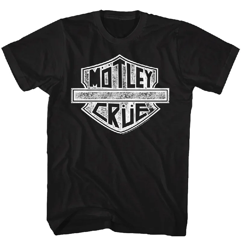 MOTLEY CRUE Eye-Catching T-Shirt, MC Badge Embroidered Appliqued Beaded