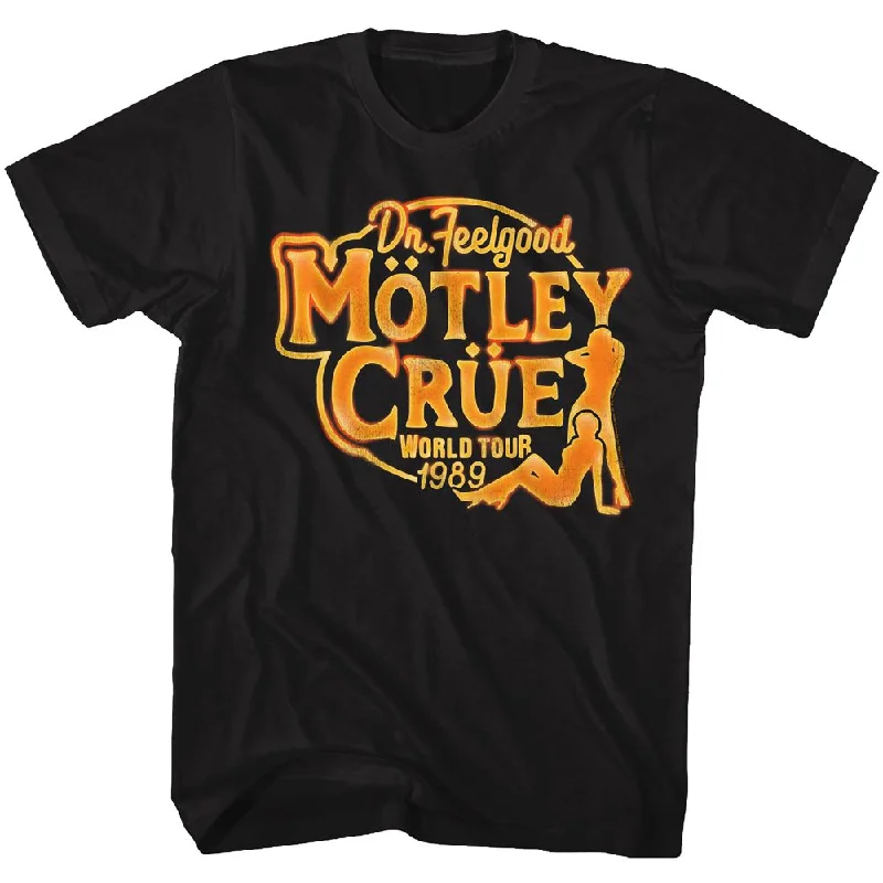 MOTLEY CRUE Eye-Catching T-Shirt, World Tour 1989 Ribbed T-Shirt High Neck Heavyweight MOTLEY CRUE Eye-Catching T-Shirt, World Tour 1989 Ribbed T-Shirt High Neck Heavyweight