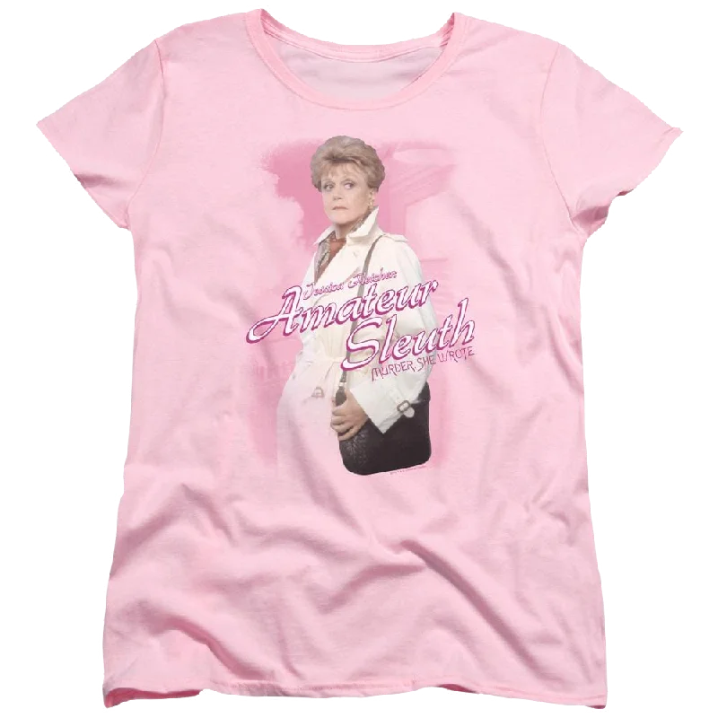 Murder She Wrote Amateur Sleuth Women's T-Shirt Embroidered Appliqued Beaded
