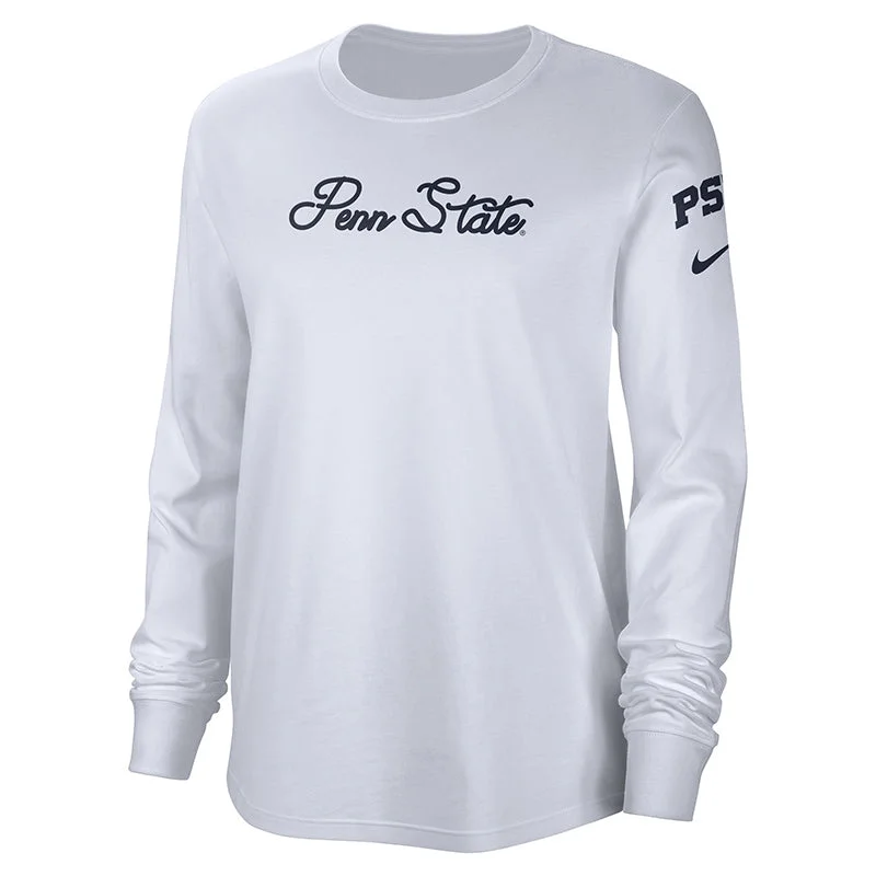Nike Ladies Cotton Long Sleeve T-Shirt Chenille Blend Fleece Blend Nylon Blend