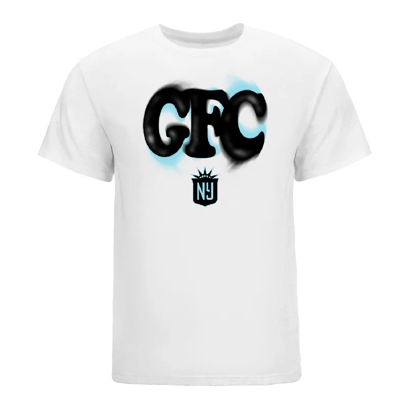 Unisex NJ/NY Gotham Bubbly White Tee Graphic T-Shirt Round Neck Polyester