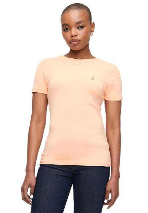 Polo 0048914 Allie T-Shirt Peach Seamless Knitted Crochet