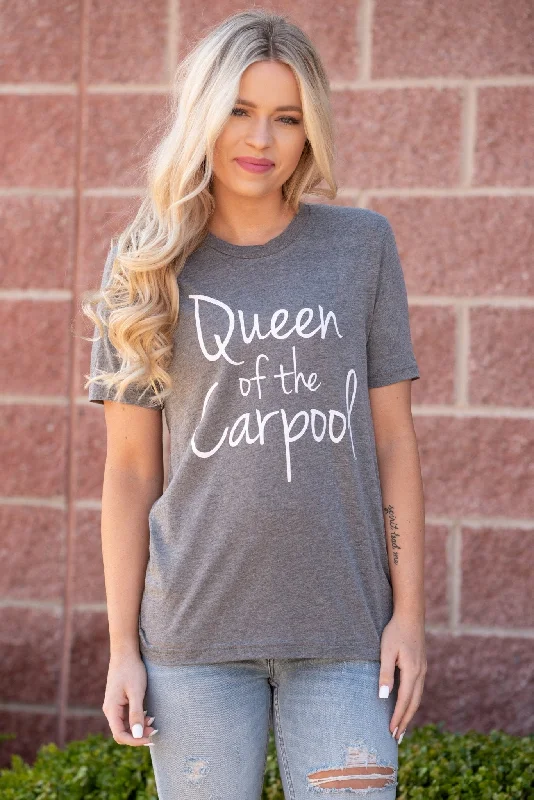 Carpool unisex short sleeve t-shirt grey Mesh Blend Leather Blend Suede Blend