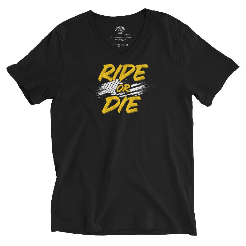 Ride Or Die | Unisex Short Sleeve V-Neck T-Shirt Fashionable Trendy Casual