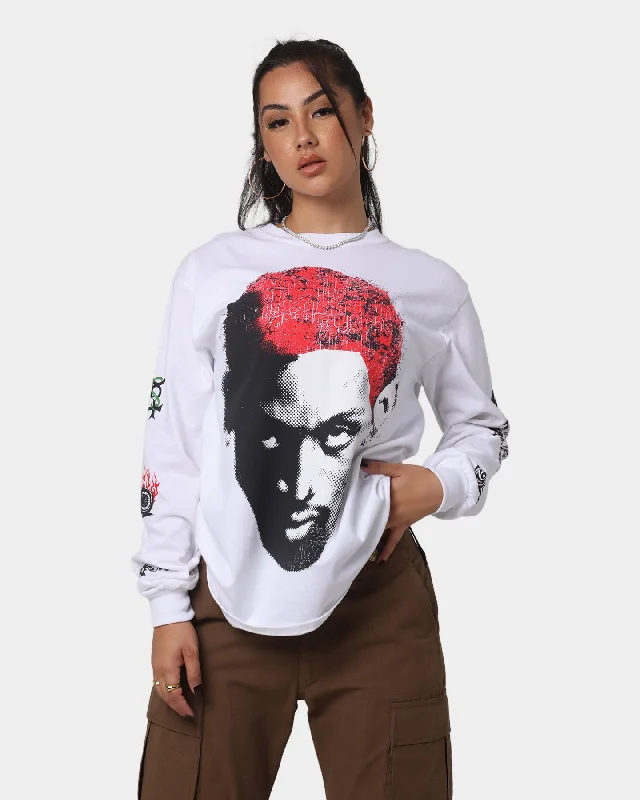Rodman Brand Rodman Tattoo Long Sleeve T-Shirt White Chenille Blend Fleece Blend Nylon Blend