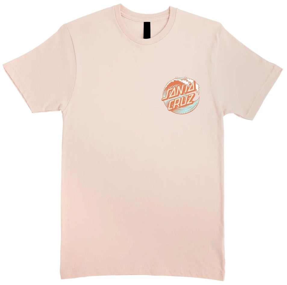 Santa Cruz - Women's Wave Dot Tee | Blush Zippered Buttoned Snapped