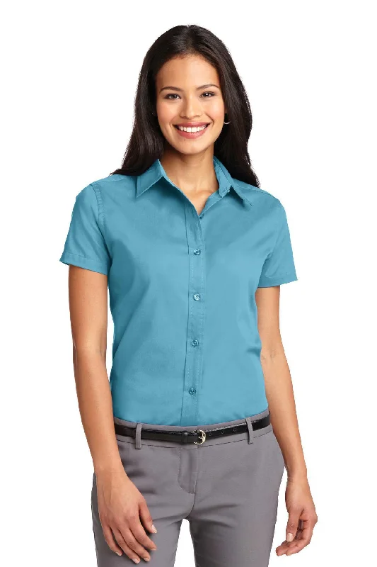 Port Authority Ladies Short Sleeve Easy Care  Shirt.  L508 Boxy Fit Fitted Loose