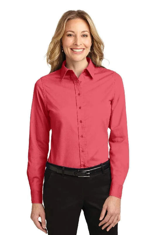 Port Authority Ladies Long Sleeve Easy Care Shirt.  L608 Chenille Fabric Brocade Fabric Lace Fabric