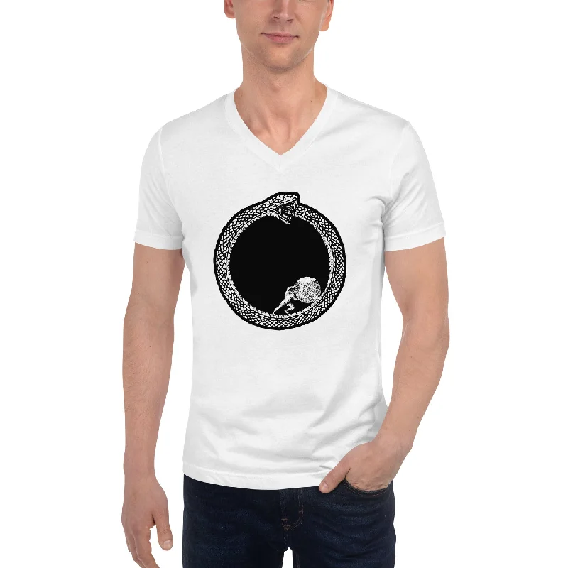 Sisyphus in Ouroboros - Unisex V-Neck T-Shirt Oversized T-Shirt Spandex breathable