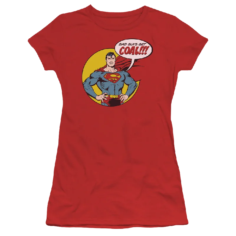 Superman Coal - Juniors T-Shirt Lace Blend Ribbed Blend Corduroy Blend
