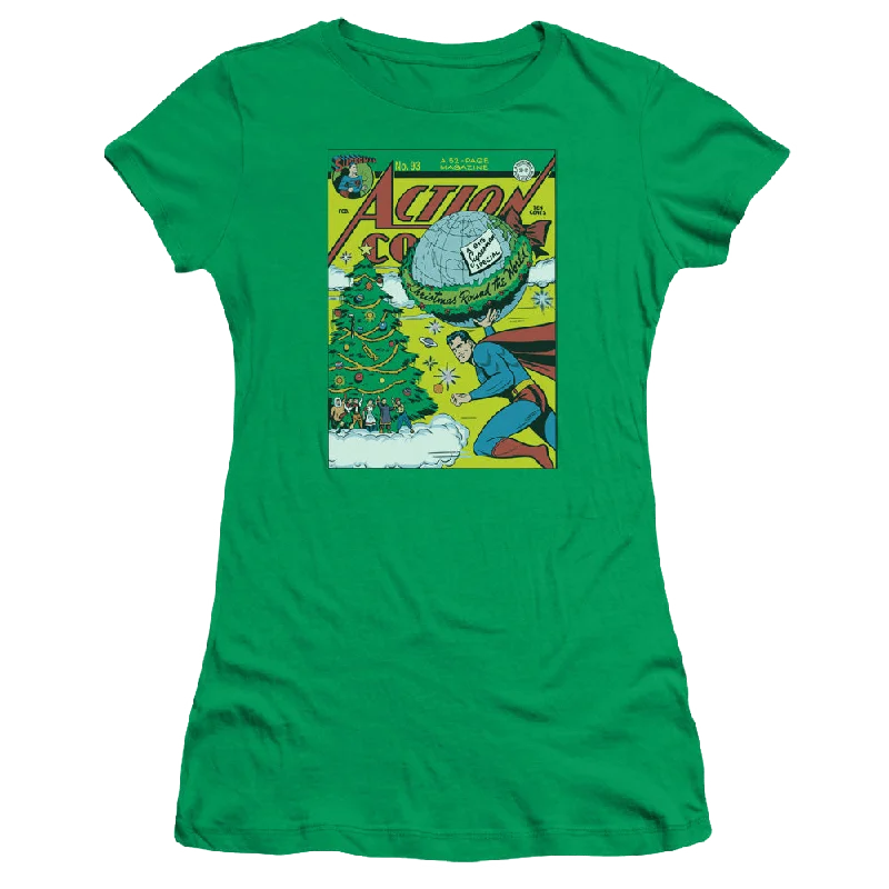 Superman Cover No. 93 - Juniors T-Shirt Graphic Embroidered Appliqued
