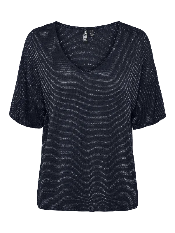 PCBILLO T-Shirt - Sky Captain Mesh Blend Leather Blend Suede Blend