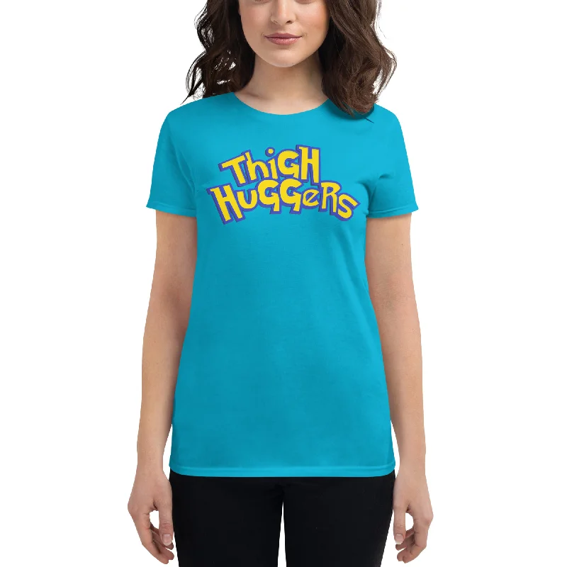 Thigh Huggers Get 'em All Women's T-Shirt Welt Pockets Slit Pockets