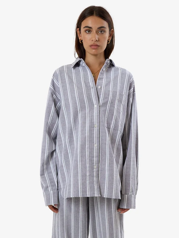 THRILLS Bex Shirt - EVERGREEN Wool Fabric Cashmere Fabric Tweed Fabric