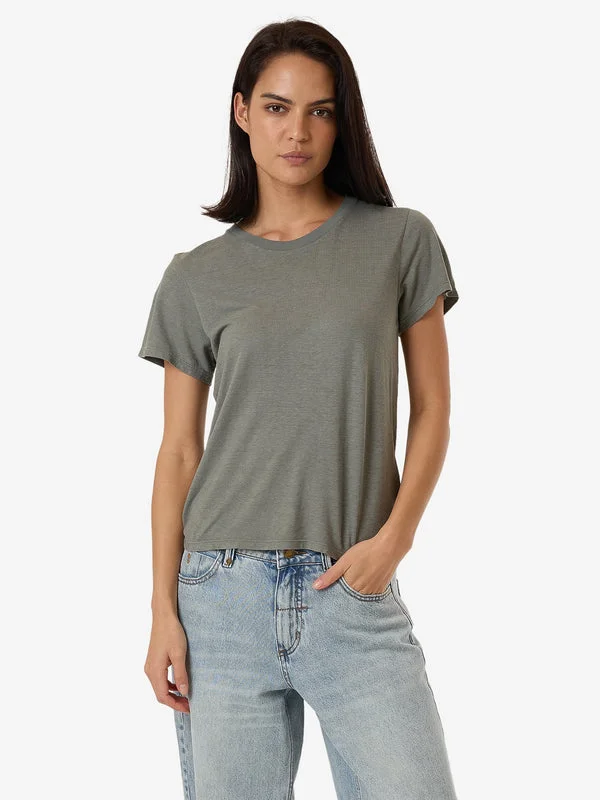 Thrills Hemp Everyday Tee - GREEN SMOKE Knit Fabric Woven Fabric Fleece Fabric