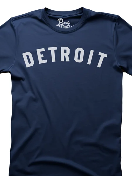 Unisex t-shirtDetroit Classic T-shirt - Navy / White Unisex Iron Safe Non-Iron Wrinkle Free Unisex t-shirtDetroit Classic T-shirt - Navy / White Unisex Iron Safe Non-Iron Wrinkle Free