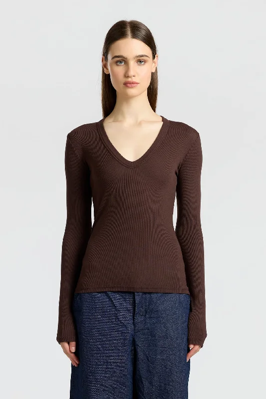 Verona U-Neck Shirt Houndstooth Herringbone Solid