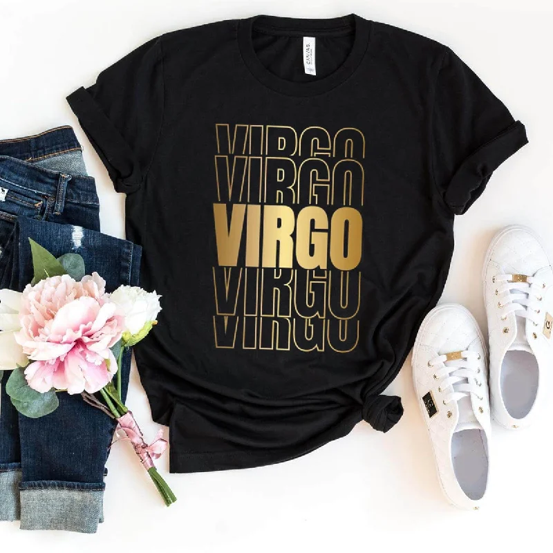 Virgo Zodiac Unisex Shirt - Custom Birthday T-Shirt Solid Print Embellished
