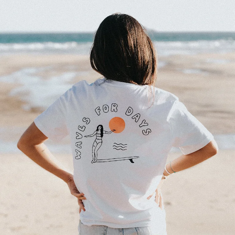 Waves for Days Organic T-Shirt Jersey Fabric Tulle Fabric Batik Fabric