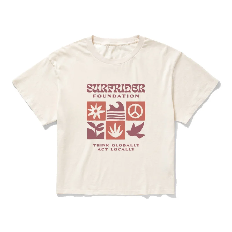 Womens Think Globally Tee (stone) Cozy Warm Stylish