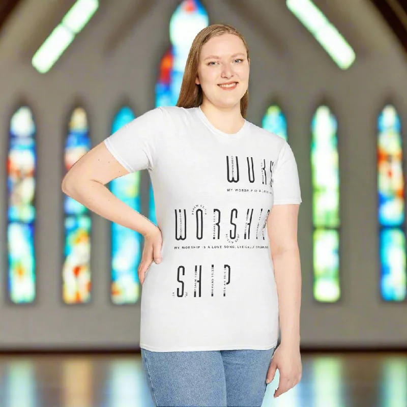 Worship is a Love Song Unisex Softstyle T-Shirt Nylon Fabric Polyester Fabric Spandex Fabric