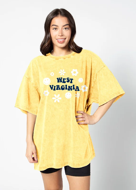 WVU The Band Tee Collared T-Shirt Boat Neck A-Line