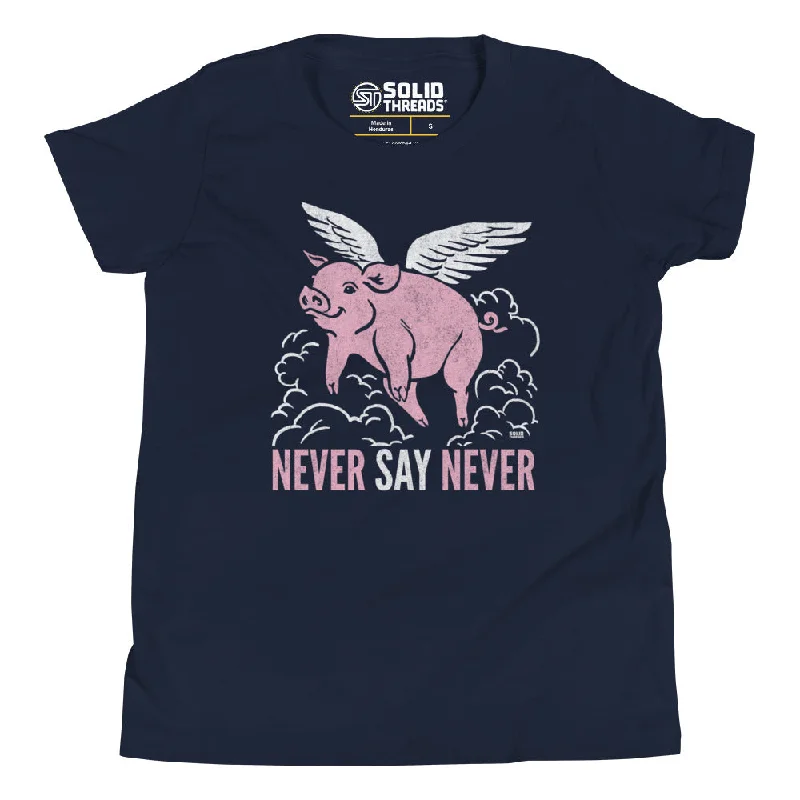 Youth Never Say Never Extra Soft T-Shirt Striped Floral Plaid