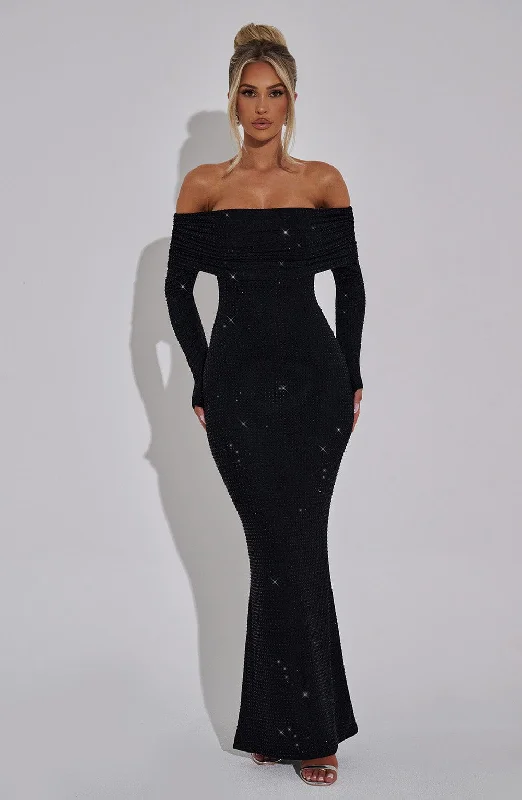 Cyprus Maxi Dress - Black Classic Strapless Maxi Dress