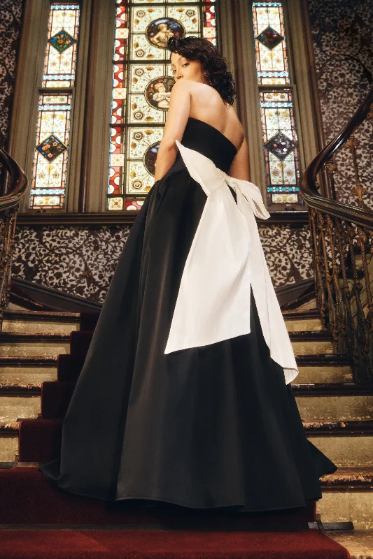 Frances Strapless Bow Maxi Dress - Black Comfortable Flowy Maxi Dress