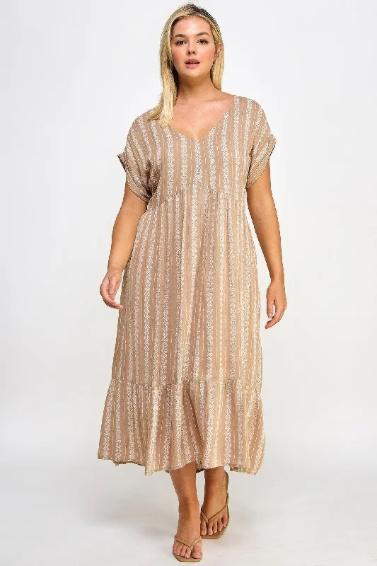 Boho Maxi Dress W/ Slip Trendy A-Line Maxi Dress