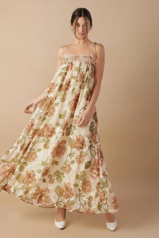 JUST WONDERING WOVEN MAXI DRESS Elegant Pleated Maxi Dress