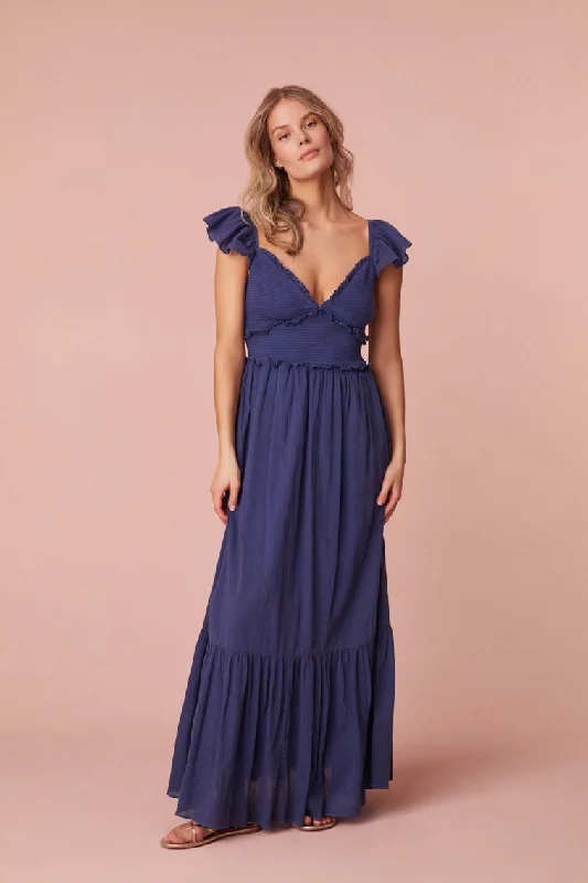 Katina Cotton Maxi Dress Elegant Velvet Maxi Dress